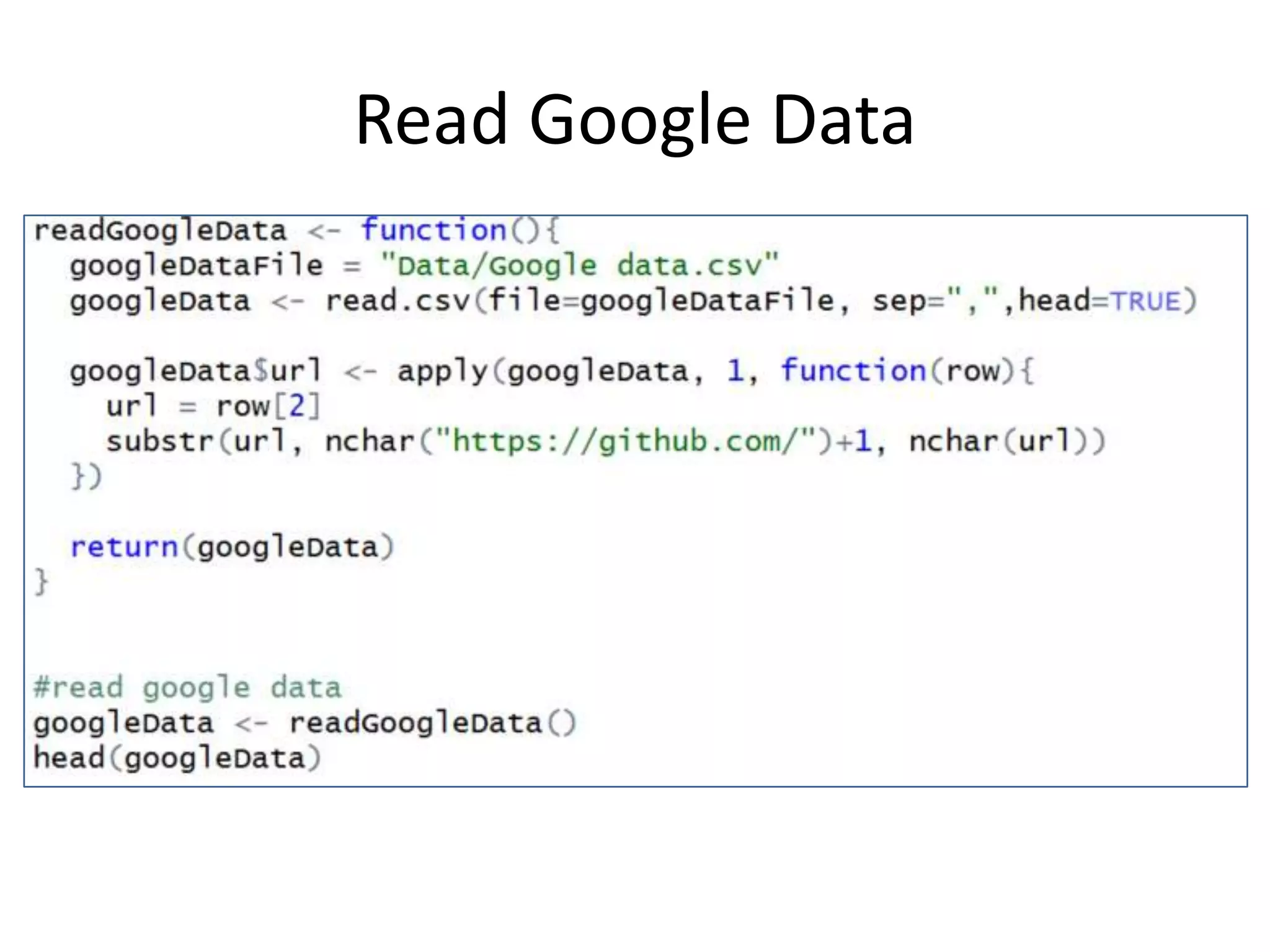 Read Google Data
 
