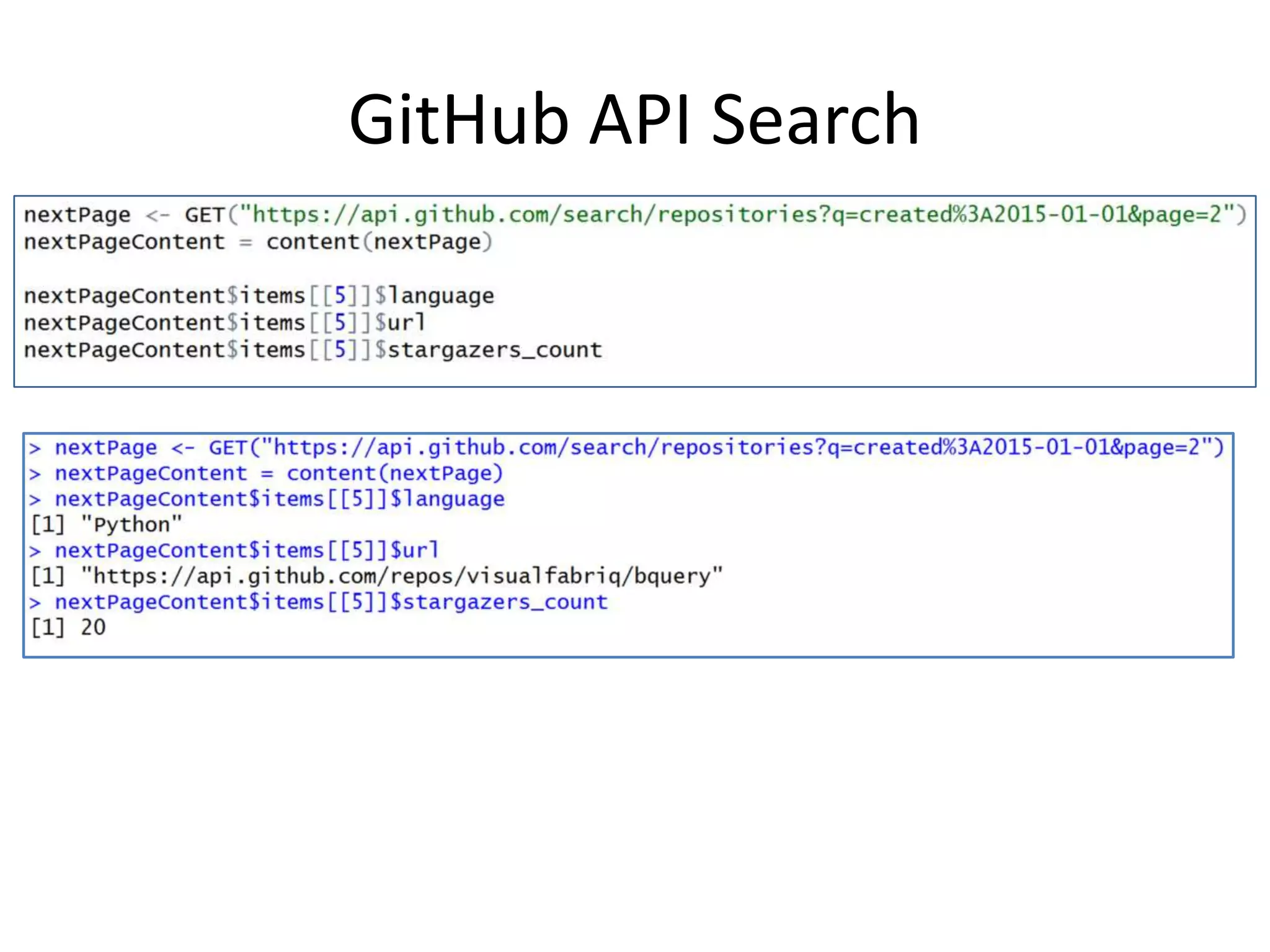 GitHub API Search
 