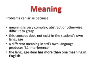Problem With Meaning Inside Analysing language and anticipating problems | PPTX