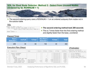 SQL for Root Node Selector: Method 2 - Select from Unused Nodes
(Ordered by Id, ROWNUM = 1)
Brendan Furey, 2022 Analysing ...