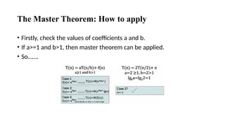 Analysing Recursive Algorithms(Recurrence Equation and Master Theorem).pptx