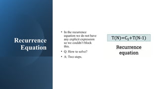 Analysing Recursive Algorithms(Recurrence Equation and Master Theorem).pptx