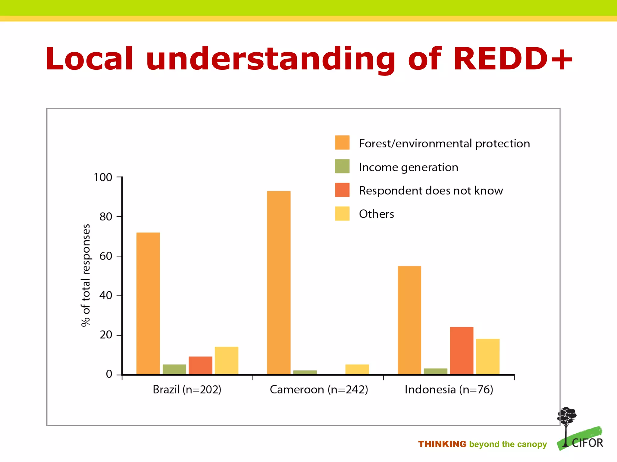 Local understanding of REDD+
THINKING beyond the canopy