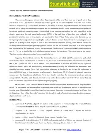 ANALYSING SPEECH ACTS IN SELECTED EXCERPTS FROM XALA BY SEMBENE OUSMANE ...