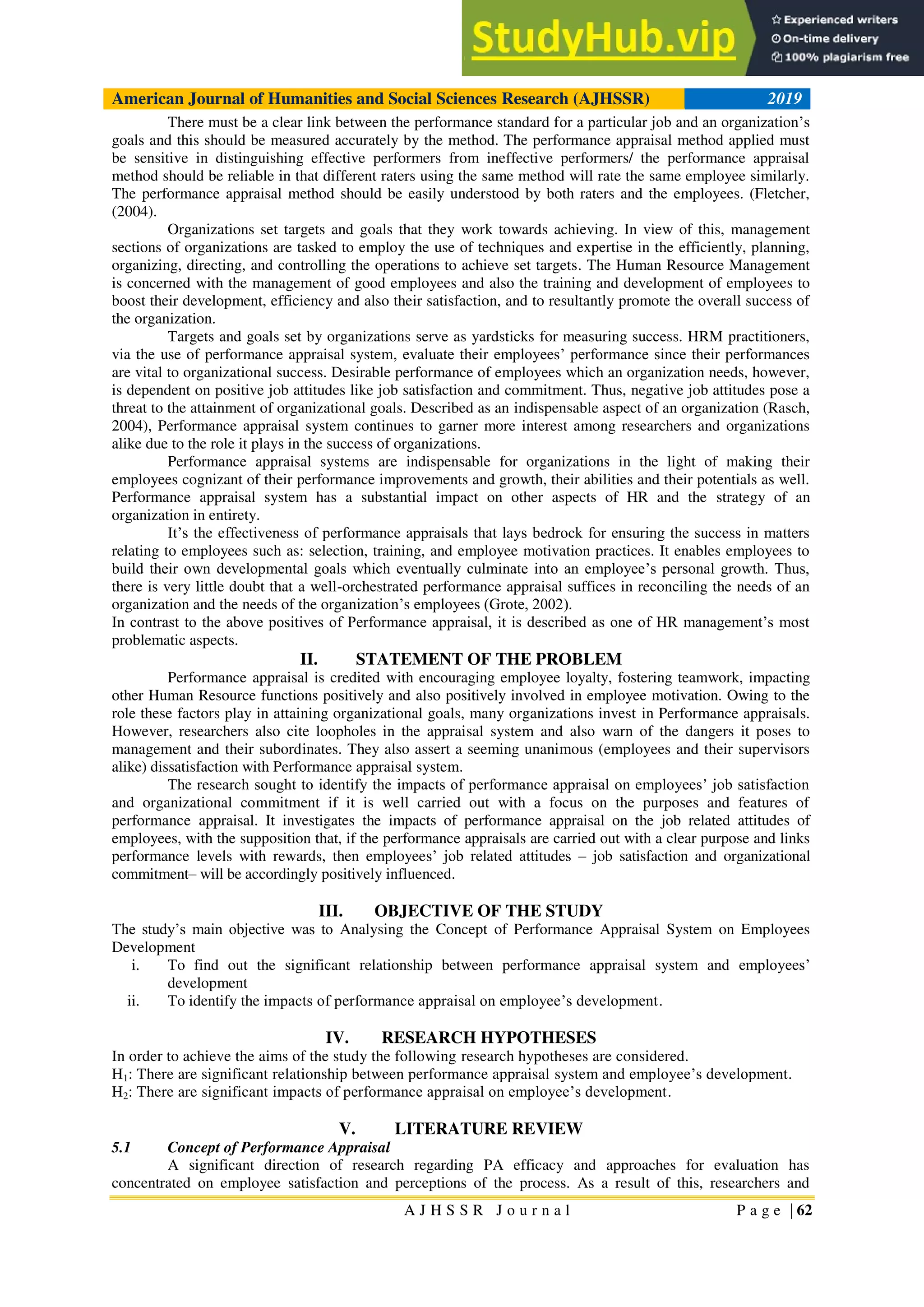 Analysing The Concept Of Performance Appraisal System On Employees ...