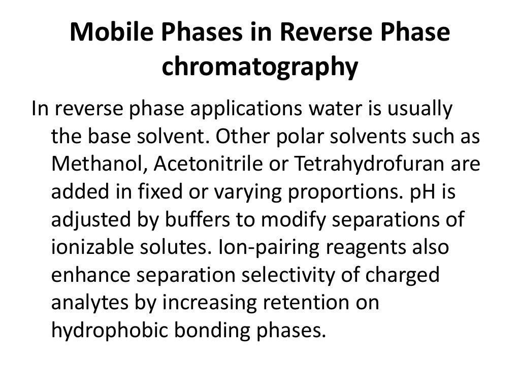 Mobile phase in chromatography