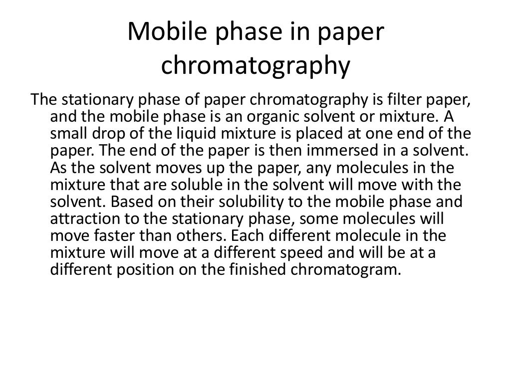 Mobile phase in chromatography