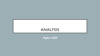 ANALYSIS
Higher SDD
 