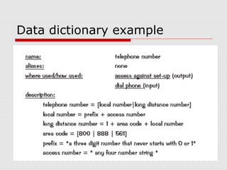 Data dictionary example
 