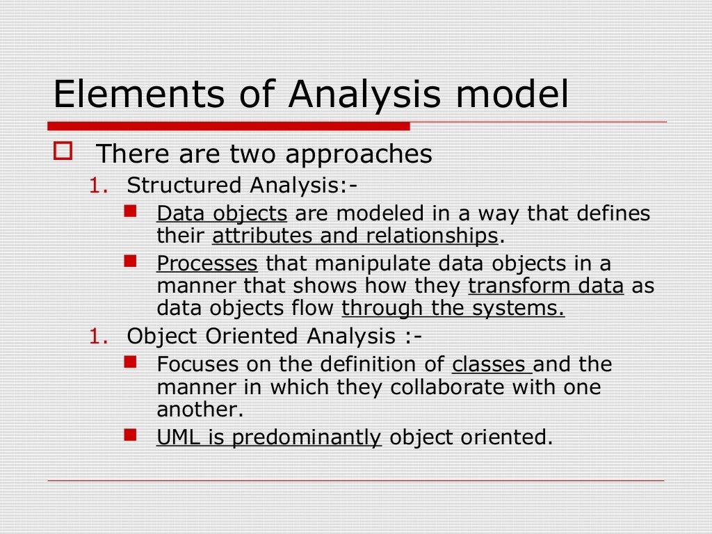 Analysis modeling