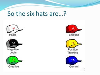 So the six hats are…?
 