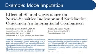 Example: Mode Imputation
 