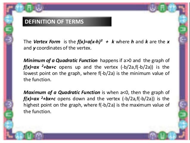 Quadratic Functions