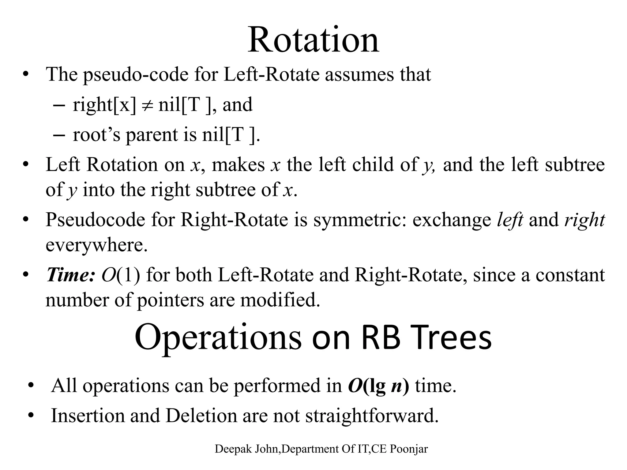 An example of LEFT-ROTATE(T,x) Deepak John,Department Of IT,CE Poonjar 