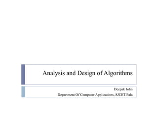 Analysis and design of algorithms part 4 | PPT