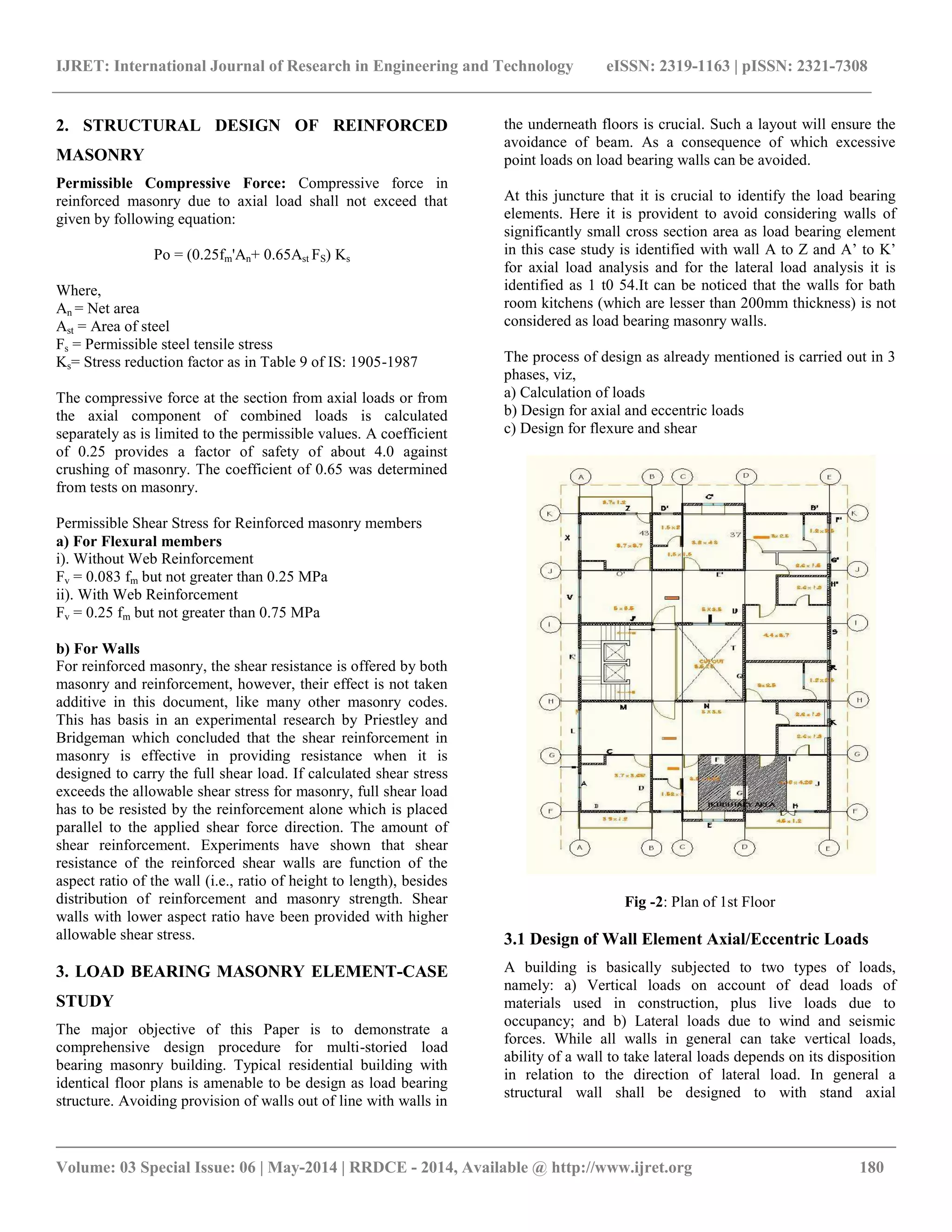 “Analysis and design of multi storeyed load bearing reinforced masonry ...