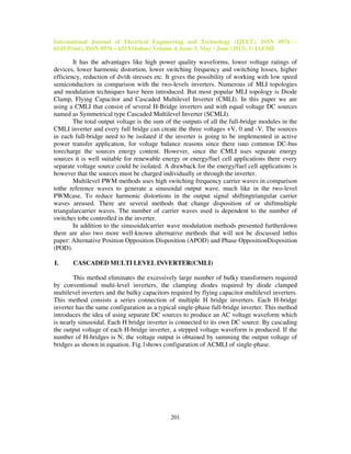 Analysis and simulation of multilevel inverter using multi carrier ...
