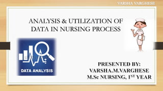 ANALYSIS & UTILIZATION OF
DATA IN NURSING PROCESS
 