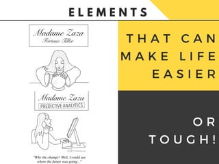   T H A T C A N
M A K E L I F E
E A S I E R
O R
  T O U G H !
E L E M E N T S
 