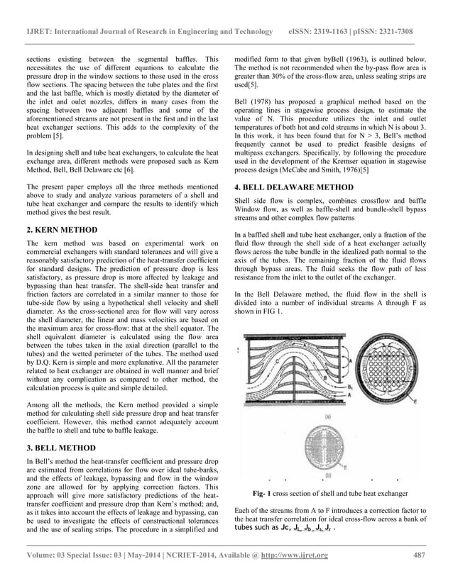 Analysis comparing performance of a conventional shell and tube heat