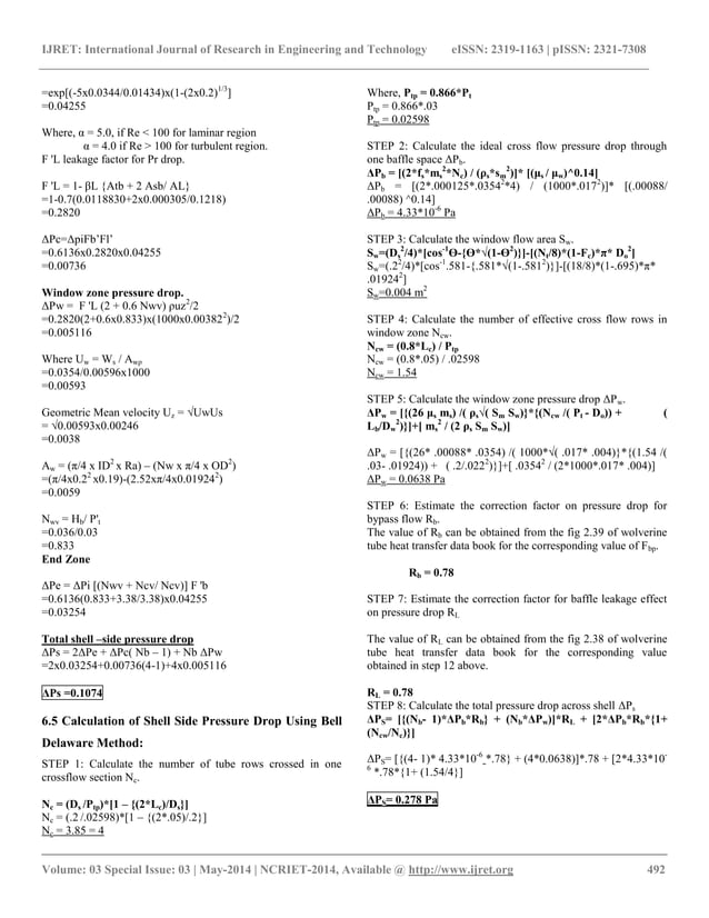 Analysis comparing performance of a conventional shell and tube heat