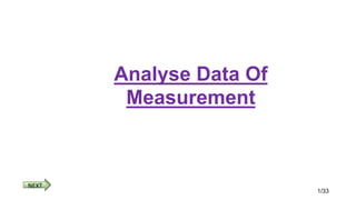 Analyse Data Of
Measurement
1/33
 