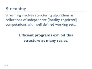 Limited by Bandwidth or Arithmetic?
                 Perfect instructions:bytes ratio for Fermi C2050:
                     ~4.5 : 1 with ECC on
                     ~3.6 : 1 with ECC off
                     These assume fp32 instructions, throughput for other instructions varies
                 Algorithmic analysis:
                     Rough estimate of arithmetic to bytes ratio
                 Code likely uses more instructions and bytes than algorithm analysis
                 suggests:
                     Instructions for loop control, pointer math, etc.
                     Address pattern may result in more memory fetches
                     Two ways to investigate:
                        Use the profiler (quick, but approximate)
                        Use source code modification (more accurate, more work intensive)
                                                                                                7
© NVIDIA 2010
 
