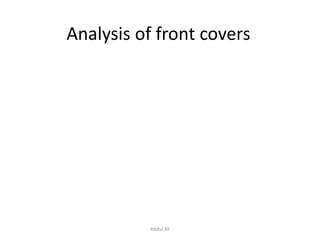 Analysis of front covers Abdul Ali 