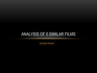 Kayleigh Didwell
ANALYSIS OF 5 SIMILAR FILMS
 