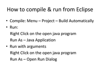 Analysis of a basic java program | PPT