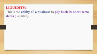 ANALYSIS OF ACCOUNTS - Liquidity ratios | PPTX