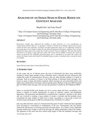 Analysis of an image spam in email based on content analysis | PDF