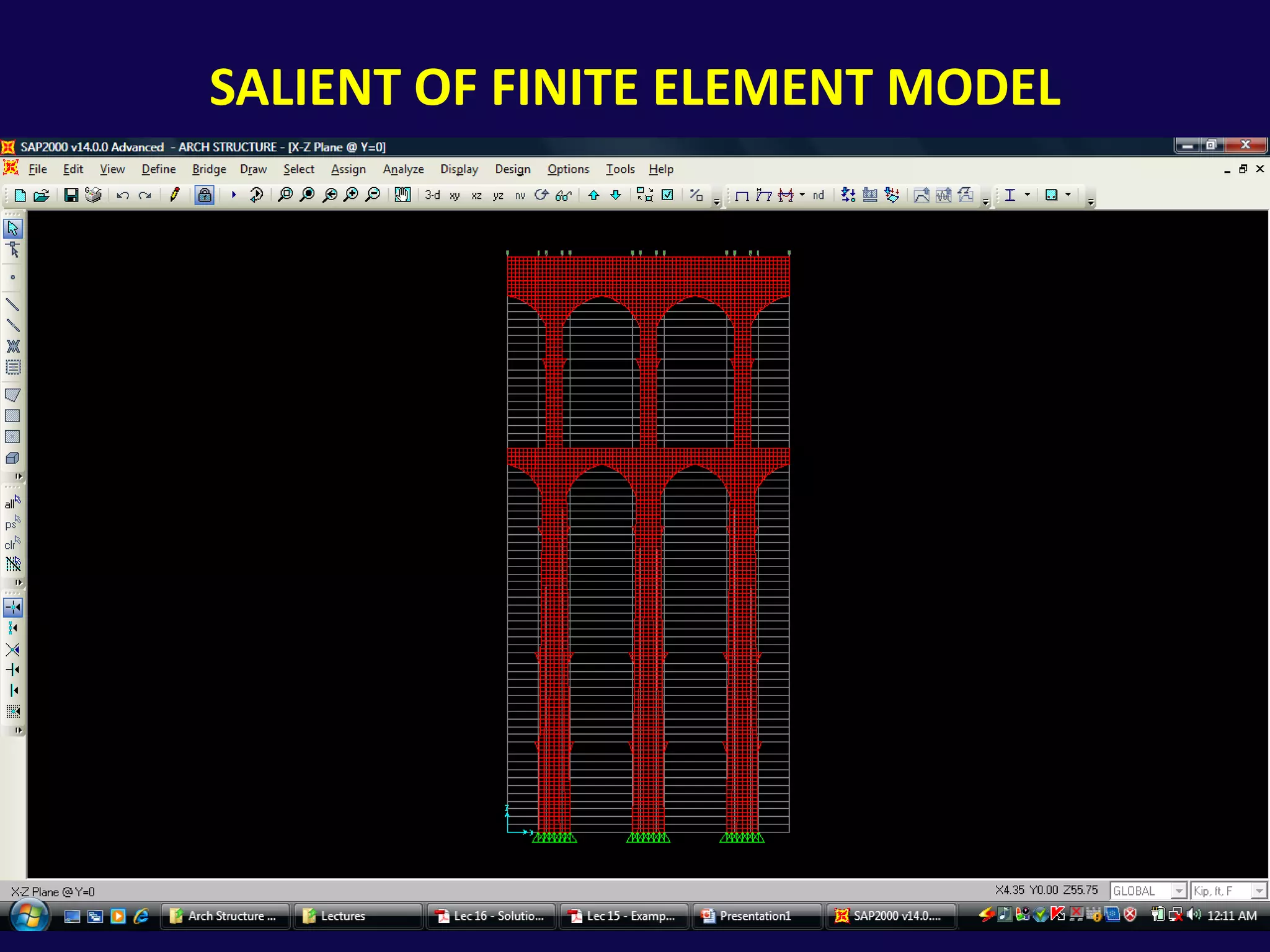 Salient of finite element model