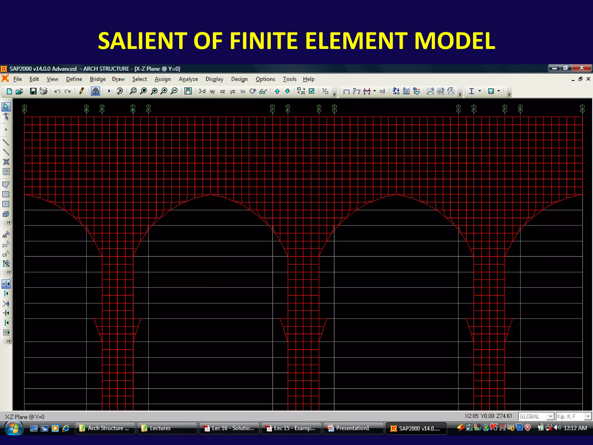 Salient of finite element model
