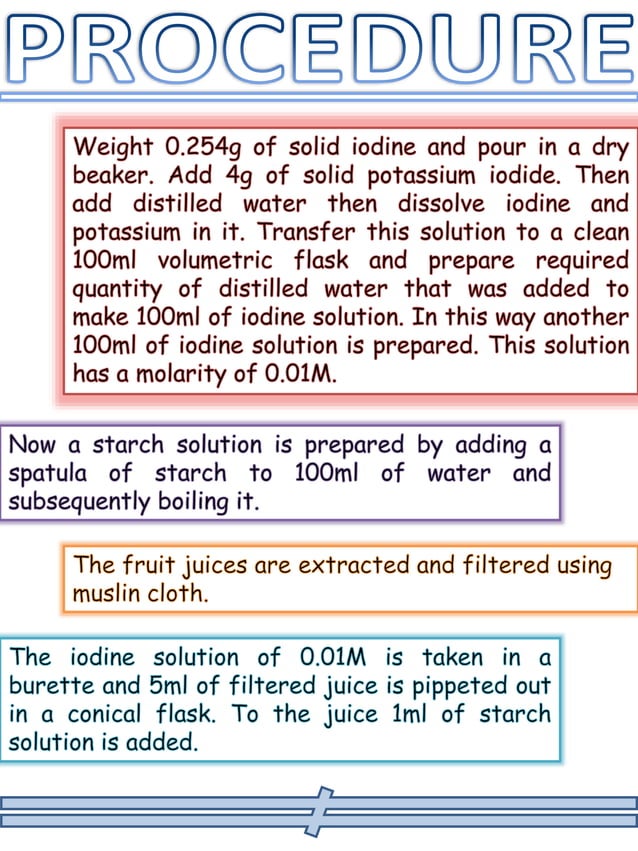 Analysis of vitamin c (ascorbic acid) in citrus fruits
