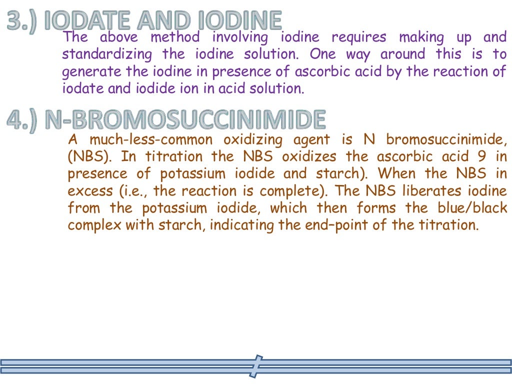Analysis of vitamin c (ascorbic acid) in citrus fruits
