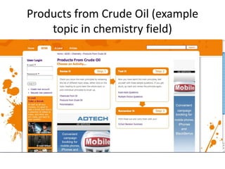 Products from Crude Oil (example
    topic in chemistry field)
 