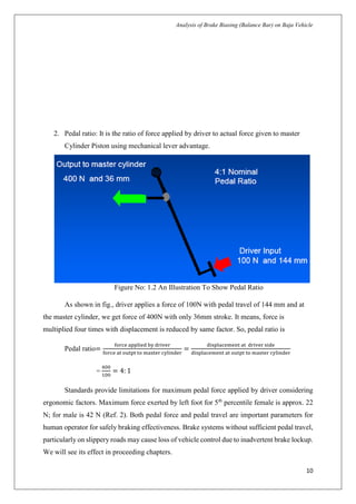 Analysis of Brake Biasing (Balance Bar) on BAJA (ATV) vehicle | PDF