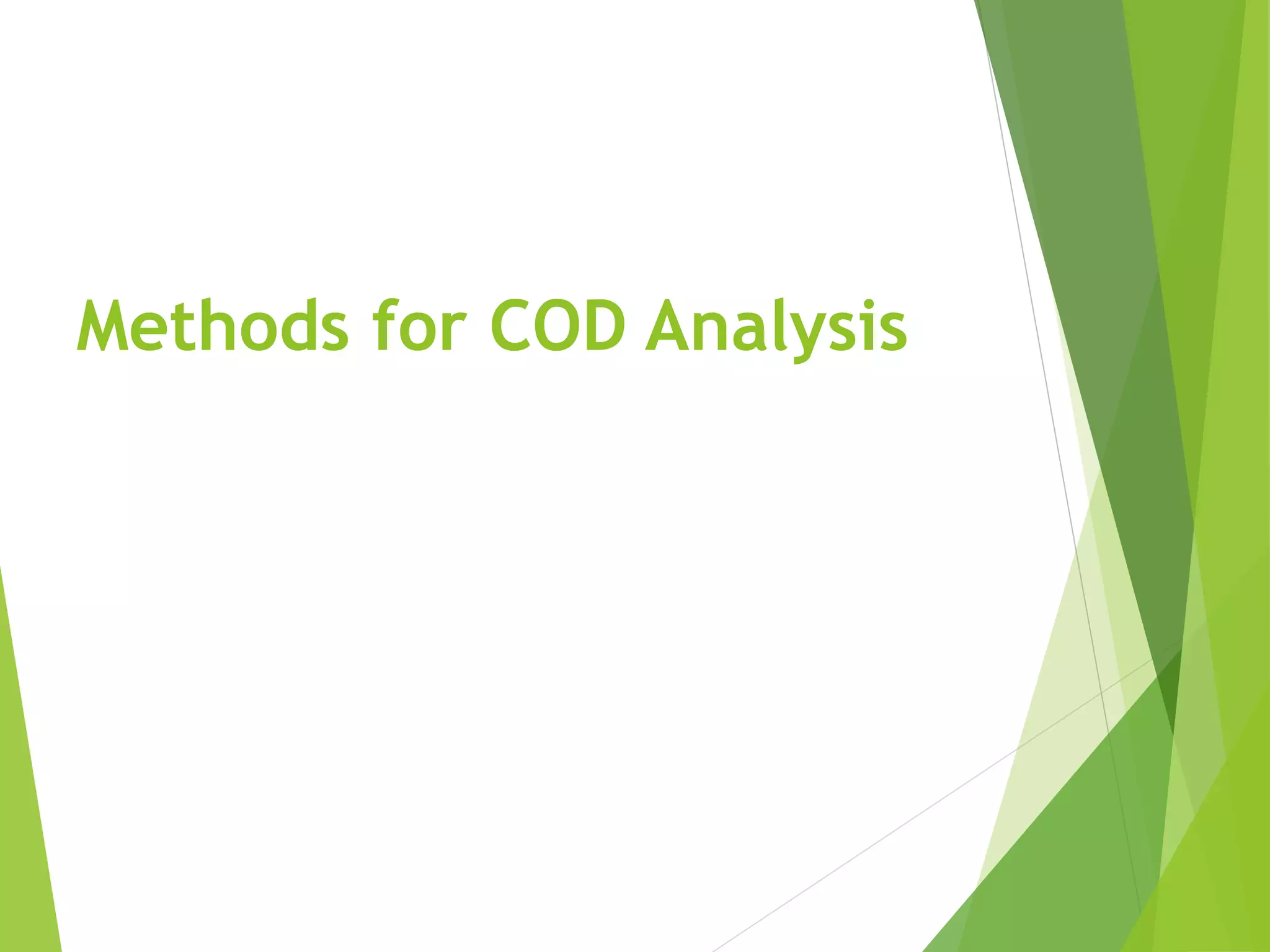 Methods for COD Analysis 
 