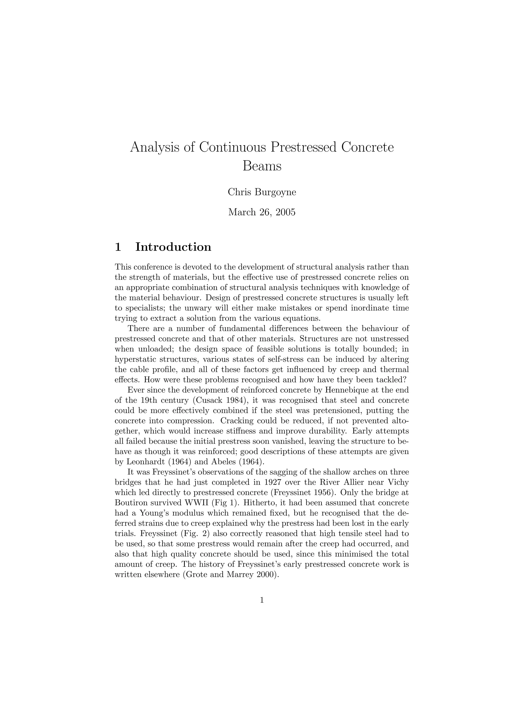 Analysis of continuous prestressed concrete | PDF