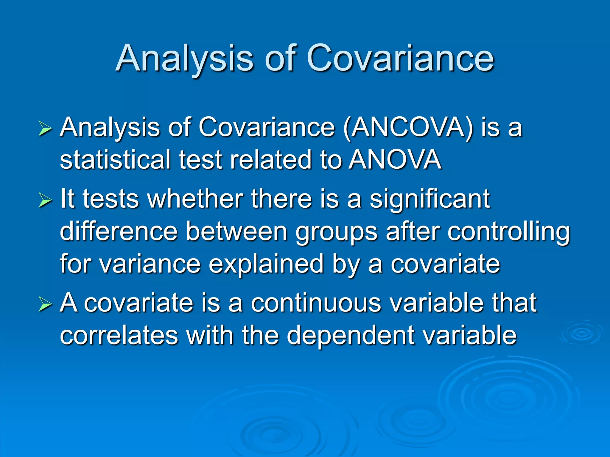 Analysis of covariance | PPT