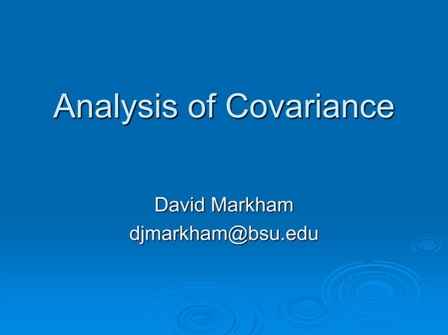 Analysis of covariance | PPT