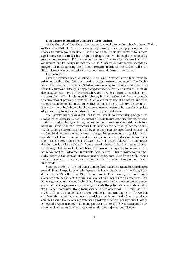 Disclosure Regarding Author's Motivations 
At the time of writing, the author has no nancial interest in either Nushares/N...