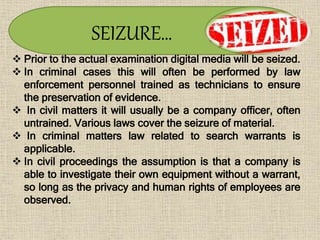 Seized Evidence Notes Analysis of digital evidence | PPTX
