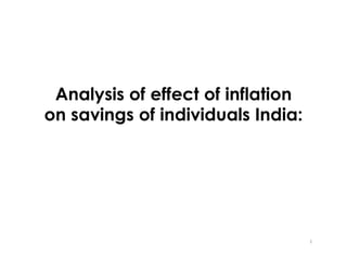 Analysis of effect of inflation
on savings of individuals India:
1
 
