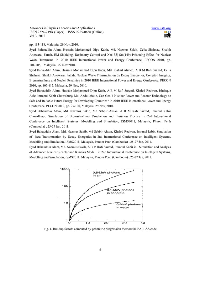 Analysis of (em) radiation shielding and decay chain