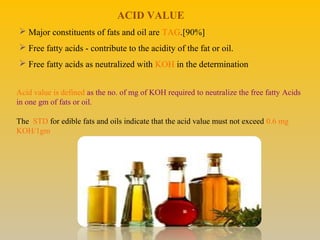 Analysis of fats, oils & waxes | PPT