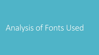 Analysis of Fonts Used
 