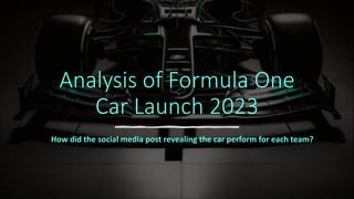 Analysis of Formula One
Car Launch 2023
How did the social media post revealing the car perform for each team?
 