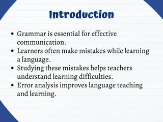 Comprehensive Analysis of Common Grammatical Errors in Language ...